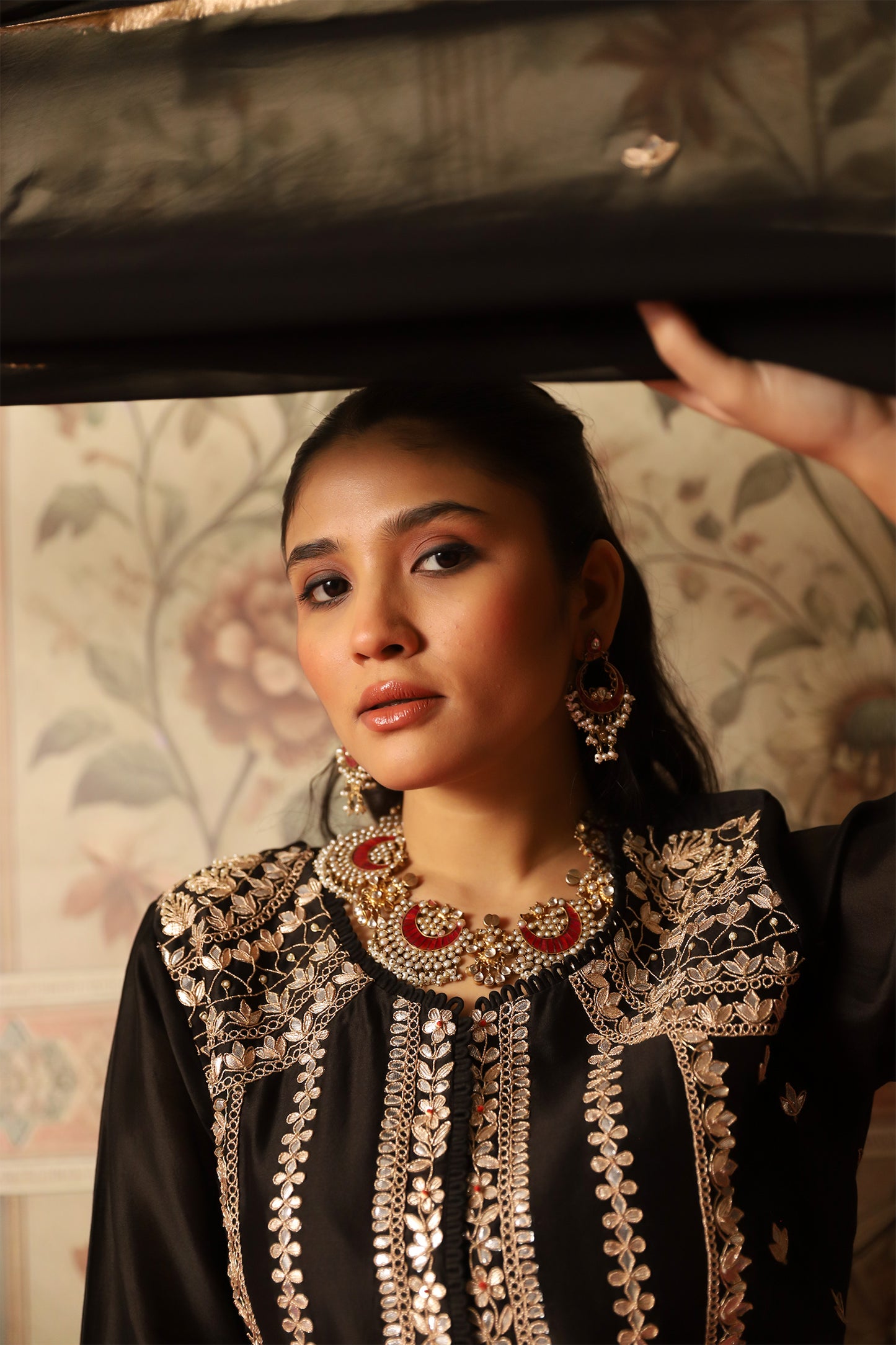 Mehvish Black Gota Patti Kurta, Sharara Pants & Dupatta
