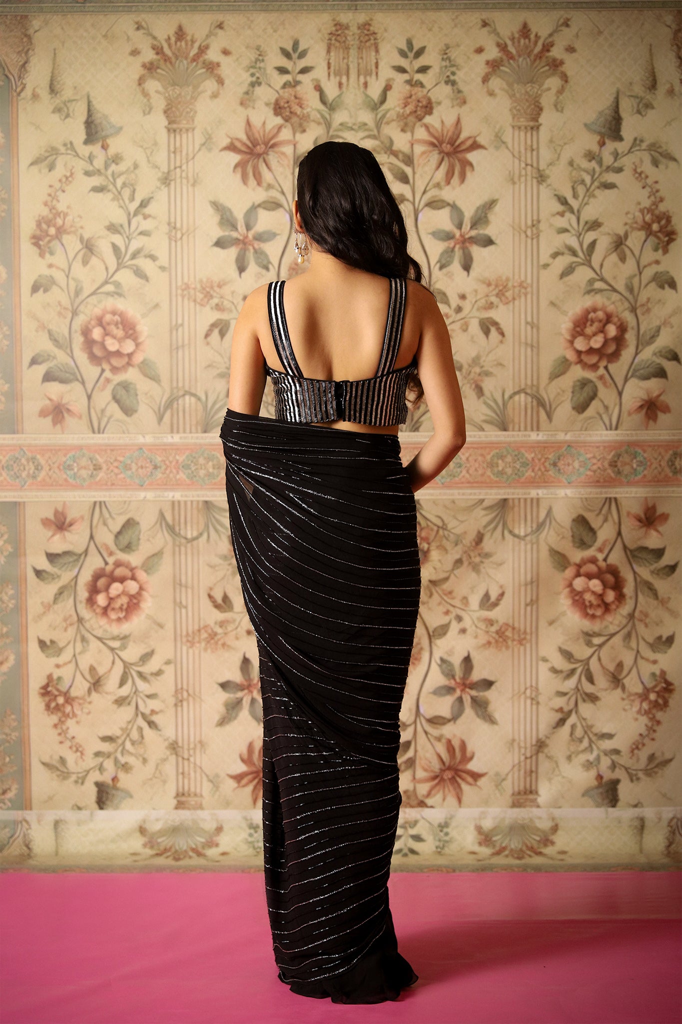 Amala Black Blouse & Saree