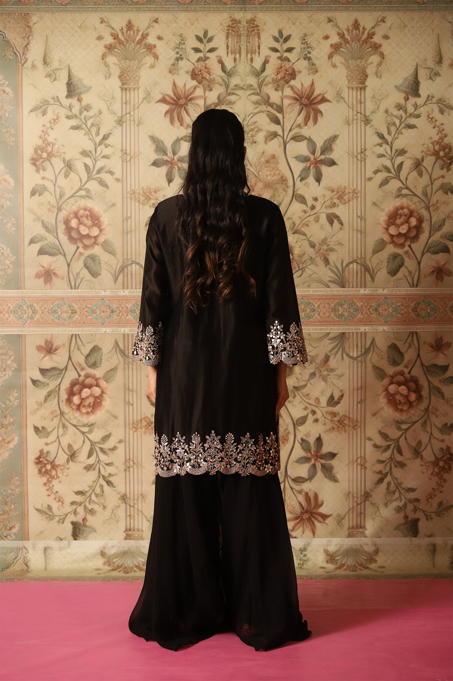 Mehvish Black Gota Patti Kurta, Sharara Pants & Dupatta