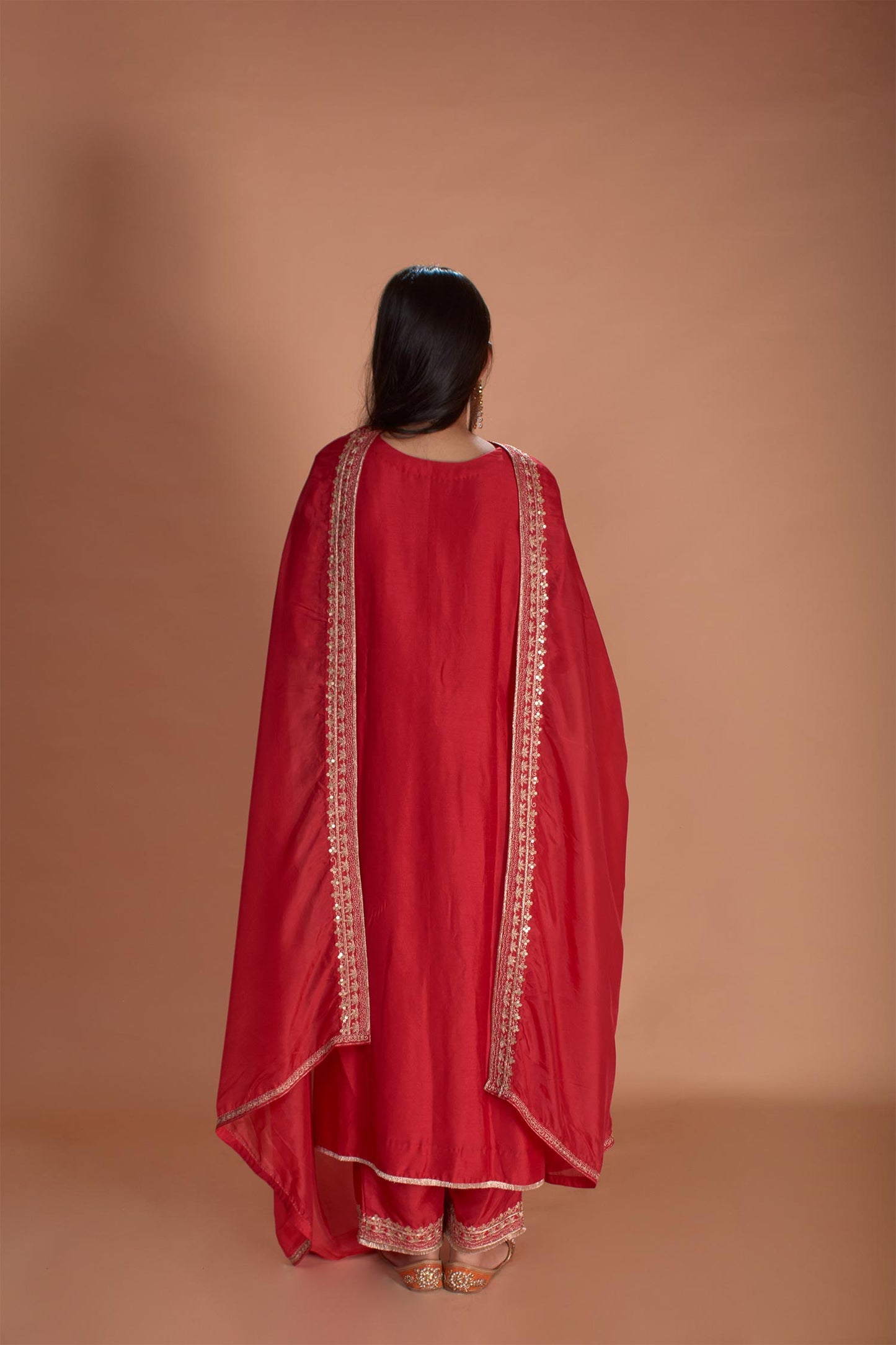 Asra - Red Embroidered Kurta