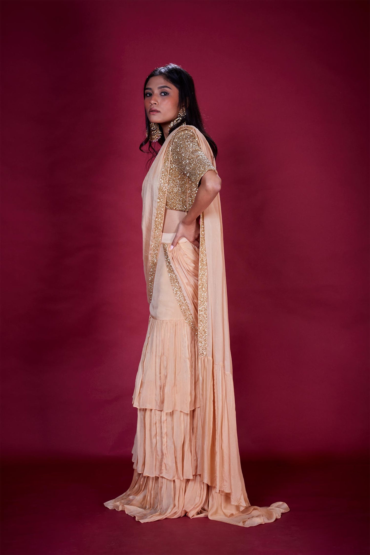 Eira - Gold Blouse & Saree