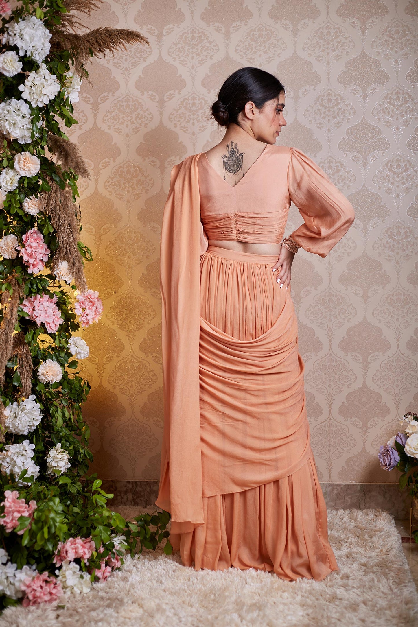 Noor - Light Peach Saree