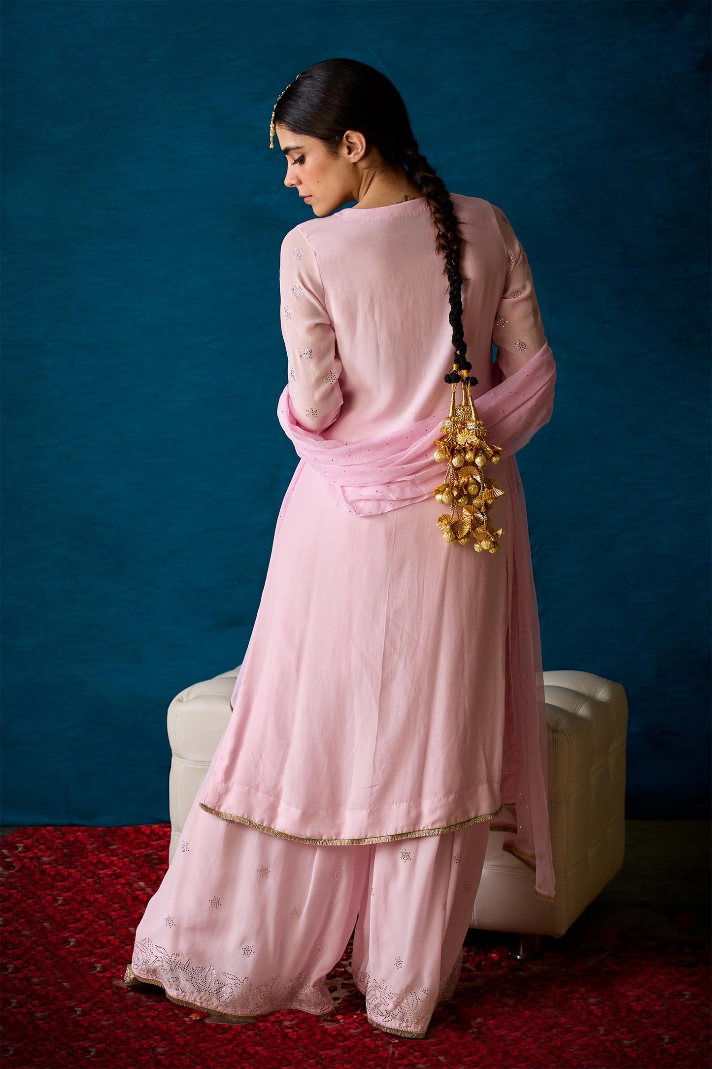 Anvi - Light Pink Mukaish Kurta Set