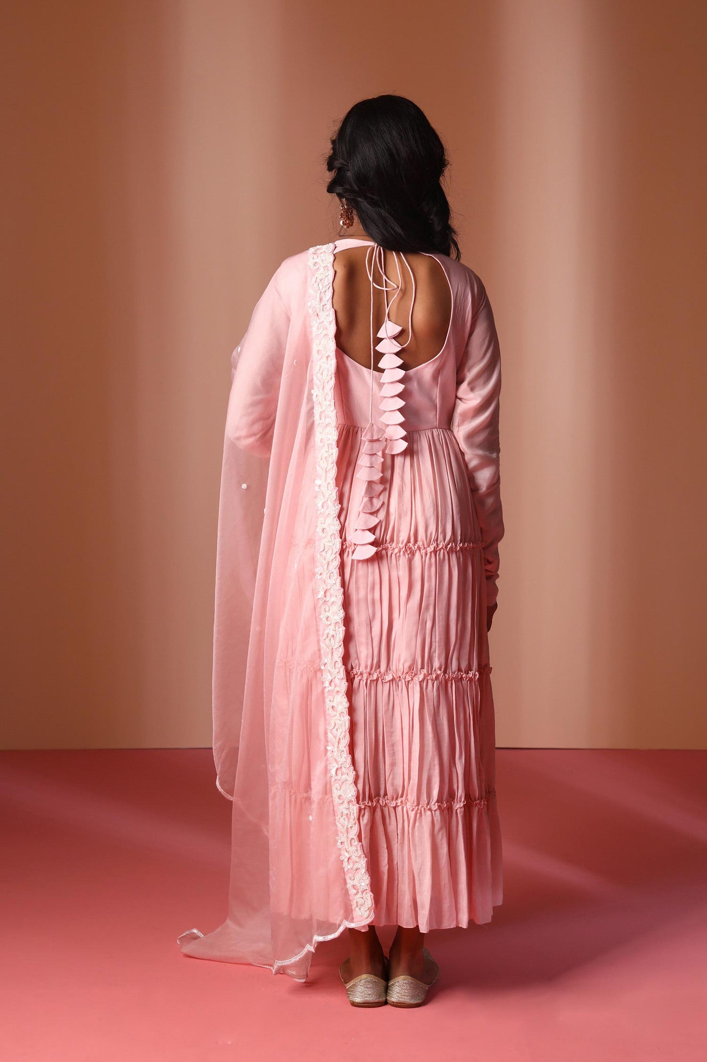Hoor - Layered Blush Pink Anarkali