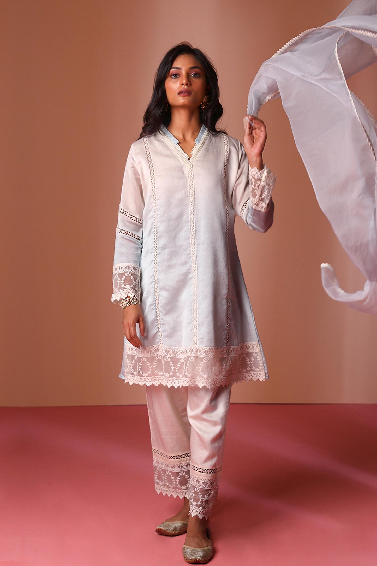 Alizeh - Pastel Blue Ombre Kurta Set