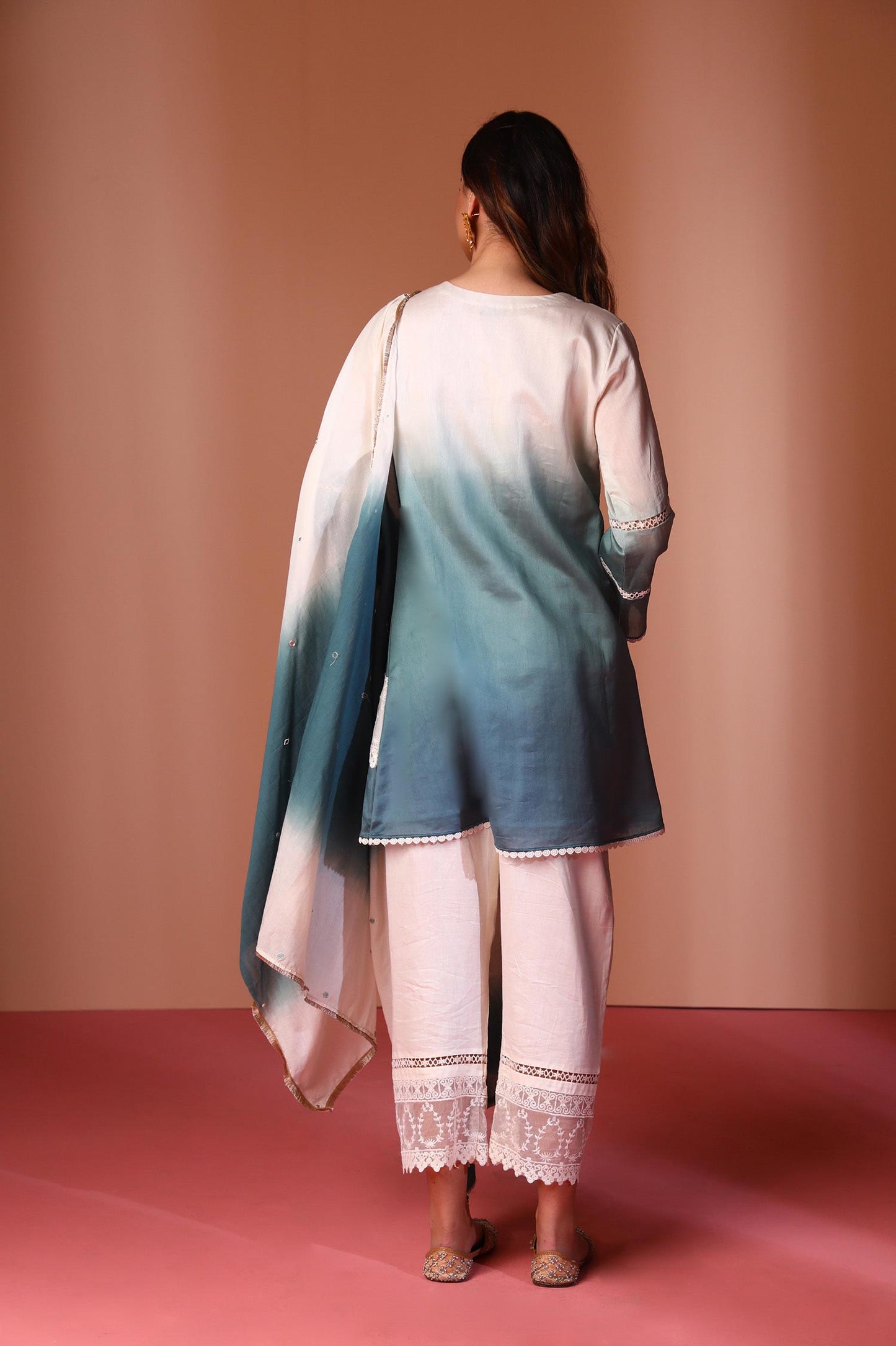 Anassa - Teal Ombre Kurta Set