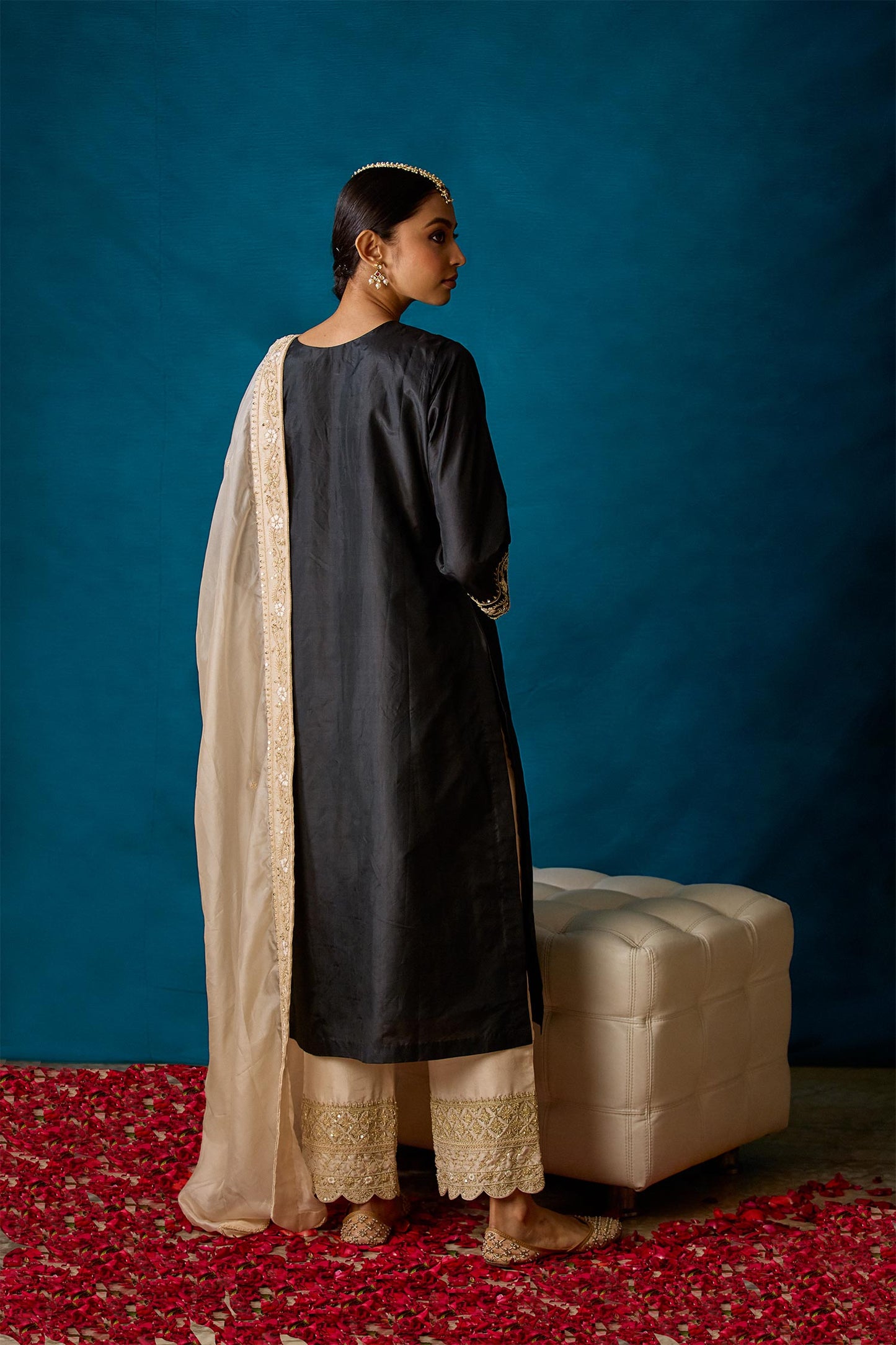 Kimaya - Black Silk Kurta & Palazzos