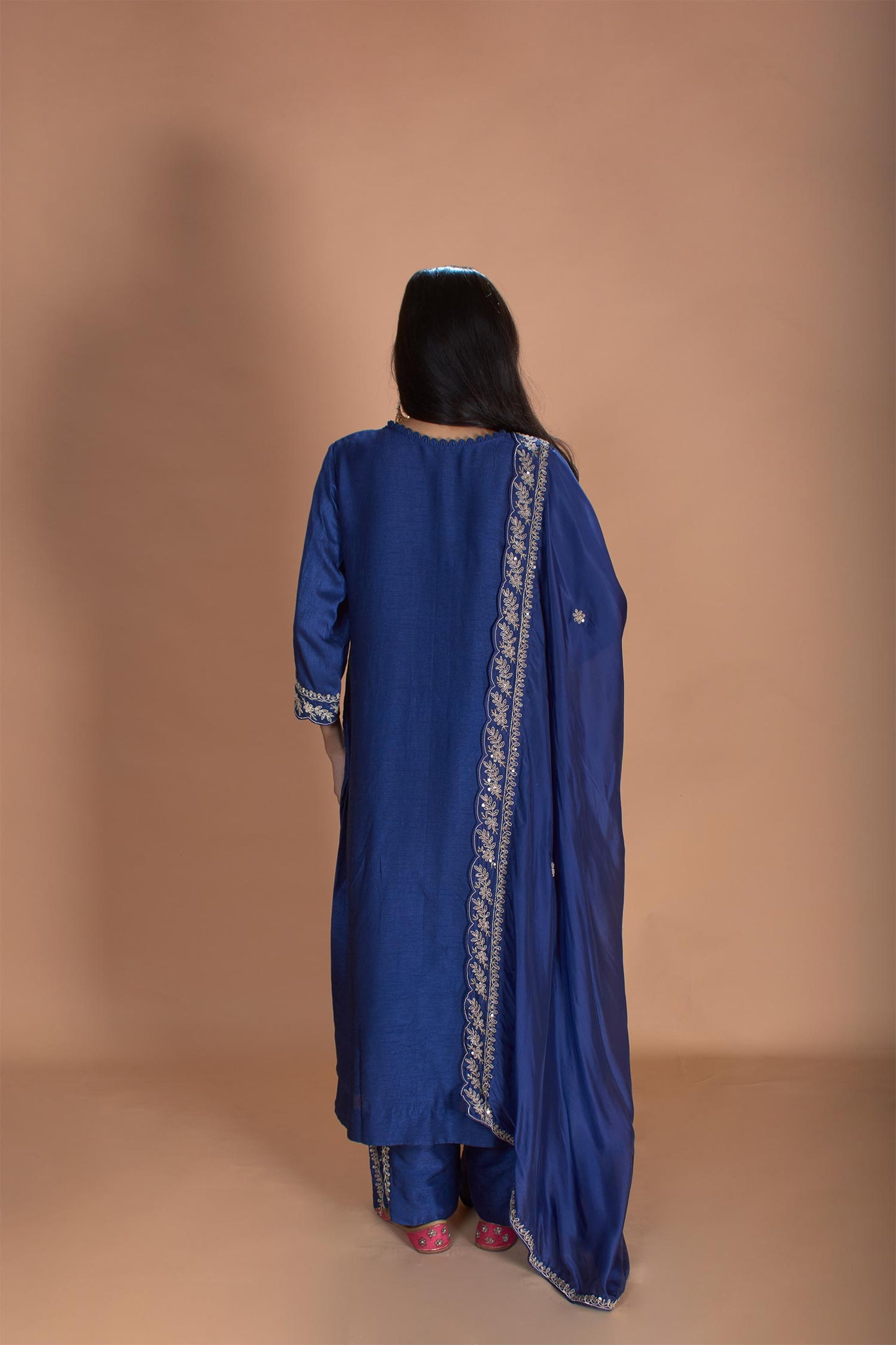 Keisha - Midnight Blue Straight Kurta & Palazzos