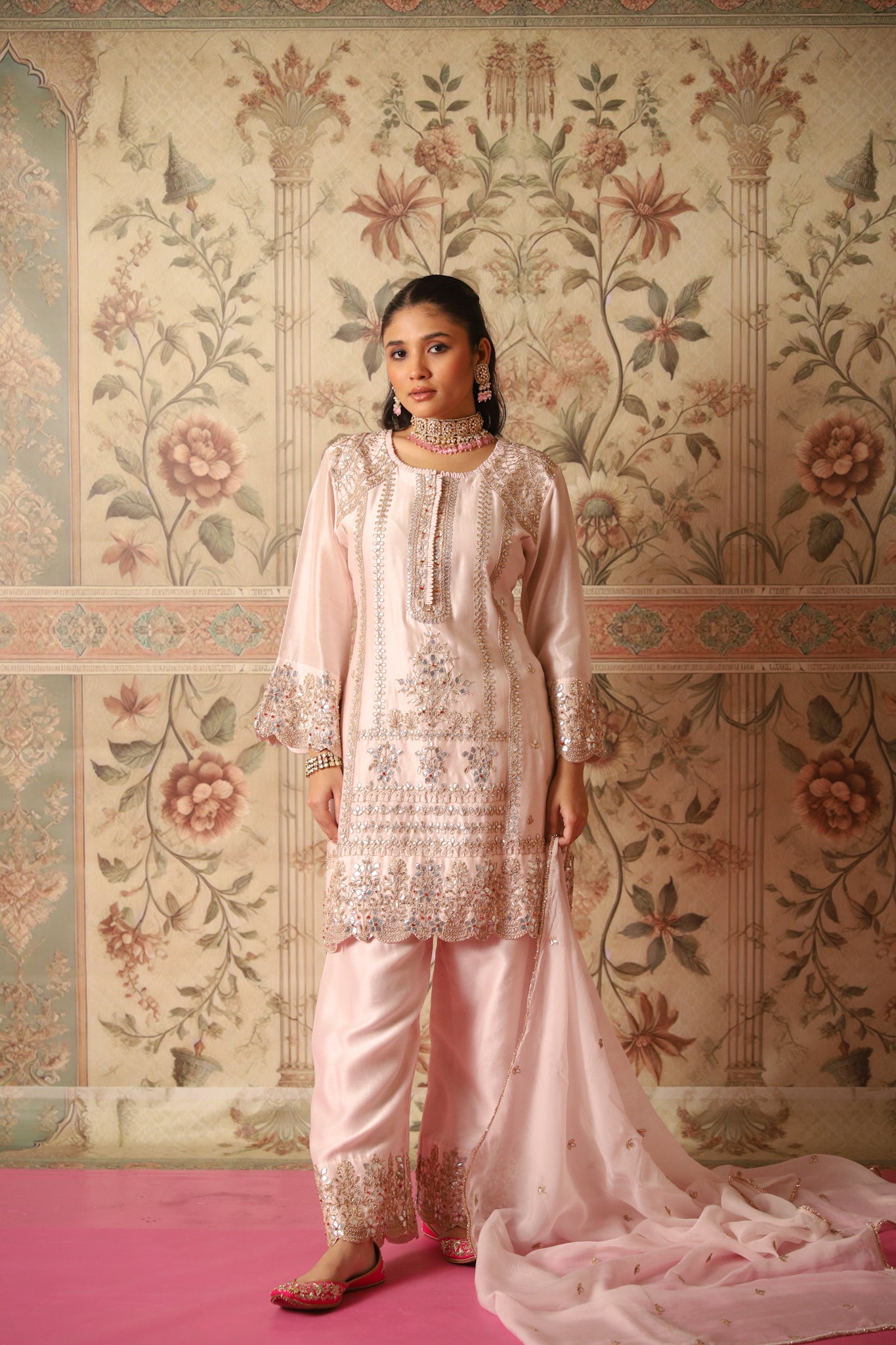 Gulnaza Light Pink Gota Patti Kurta