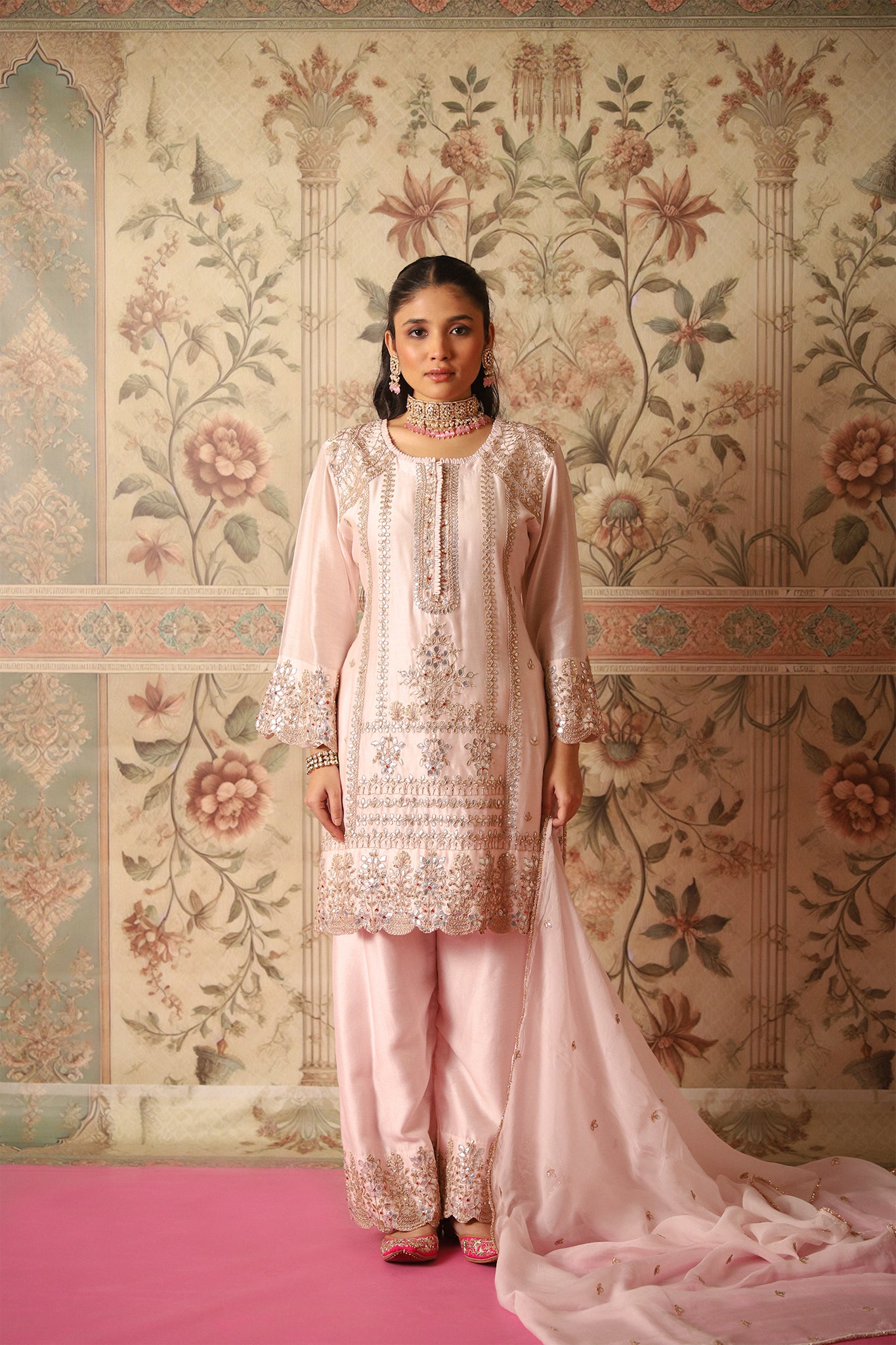 Gulnaza Light Pink Gota Patti Kurta