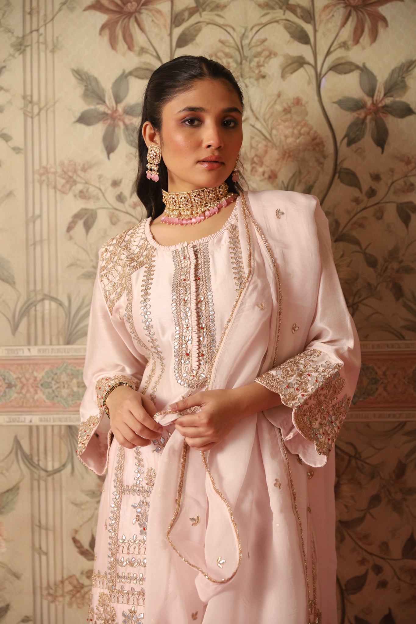 Gulnaza Light Pink Gota Patti Kurta
