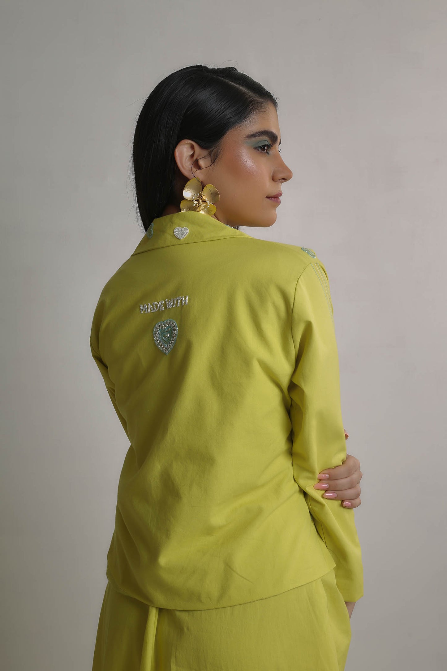 Anaira - Sharp Green Dress and Blazer Set
