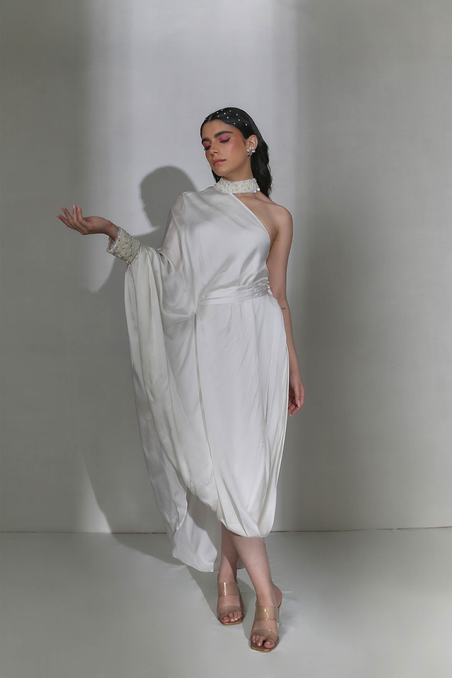 one shoulder choker dress Lia