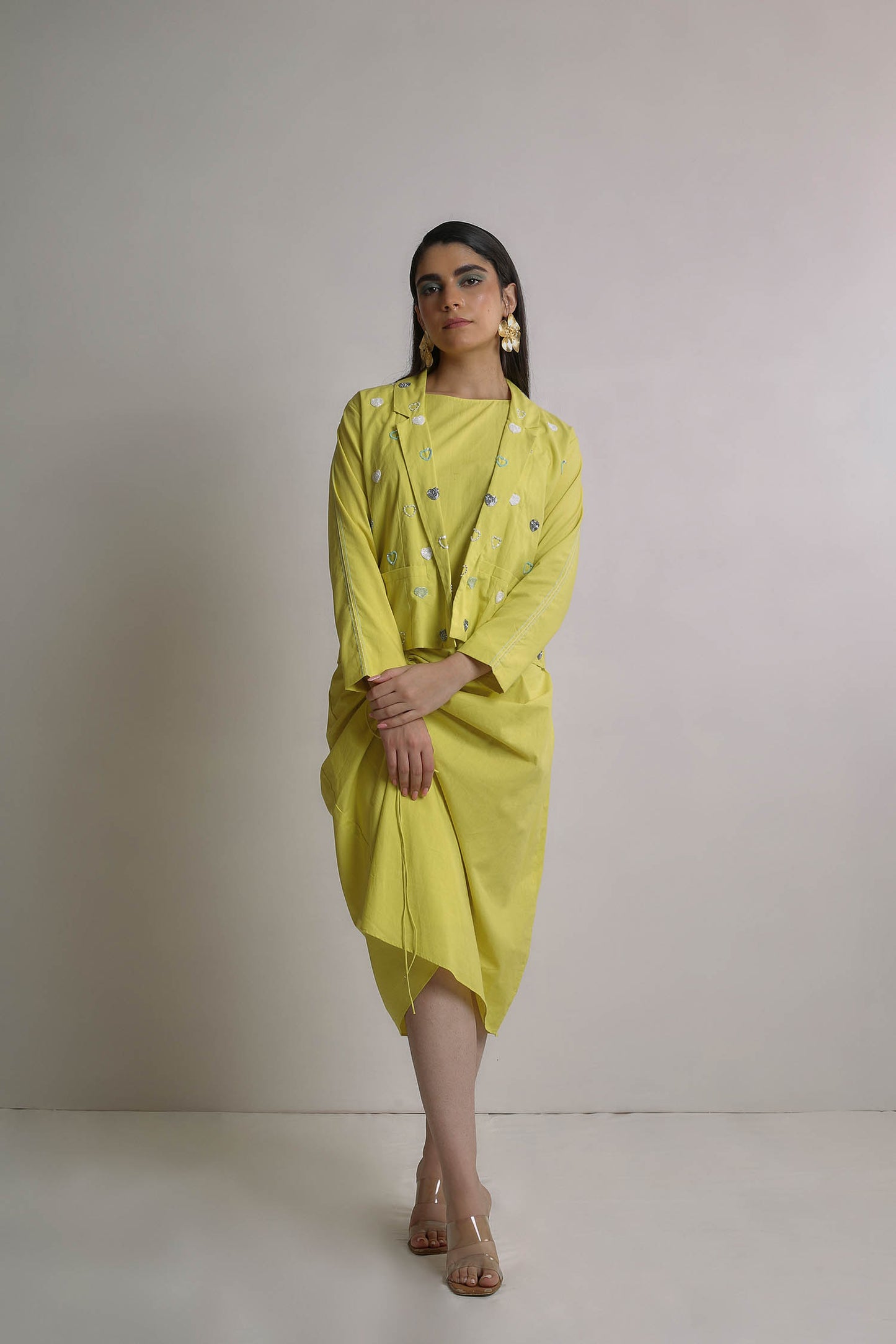 Anaira - Sharp Green Dress and Blazer Set