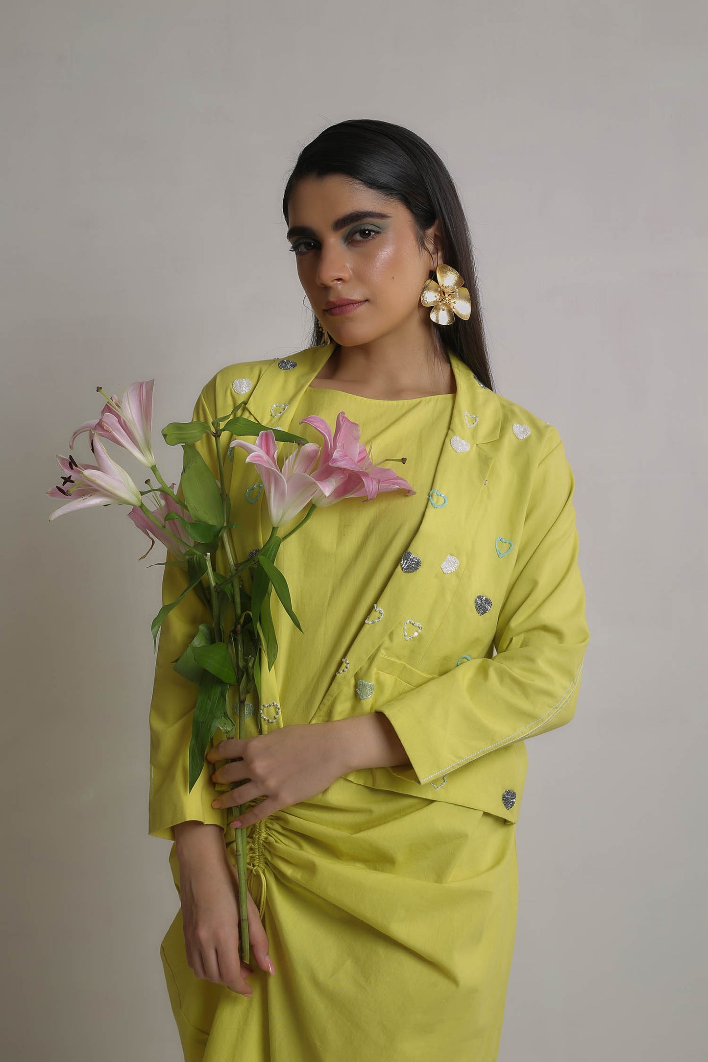 Anaira - Sharp Green Dress and Blazer Set