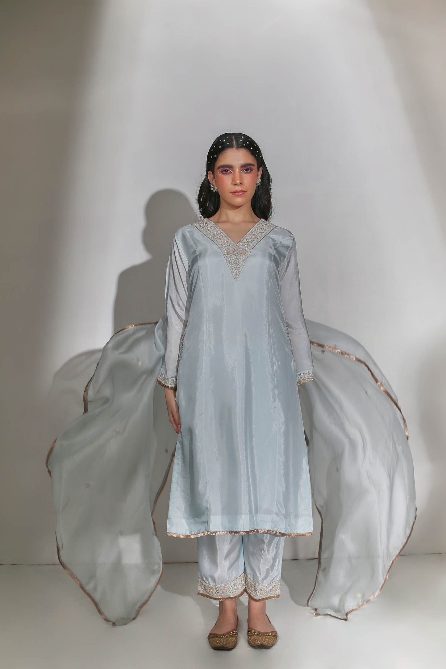 Zoya - Light Blue Kali Kurta & Palazzos