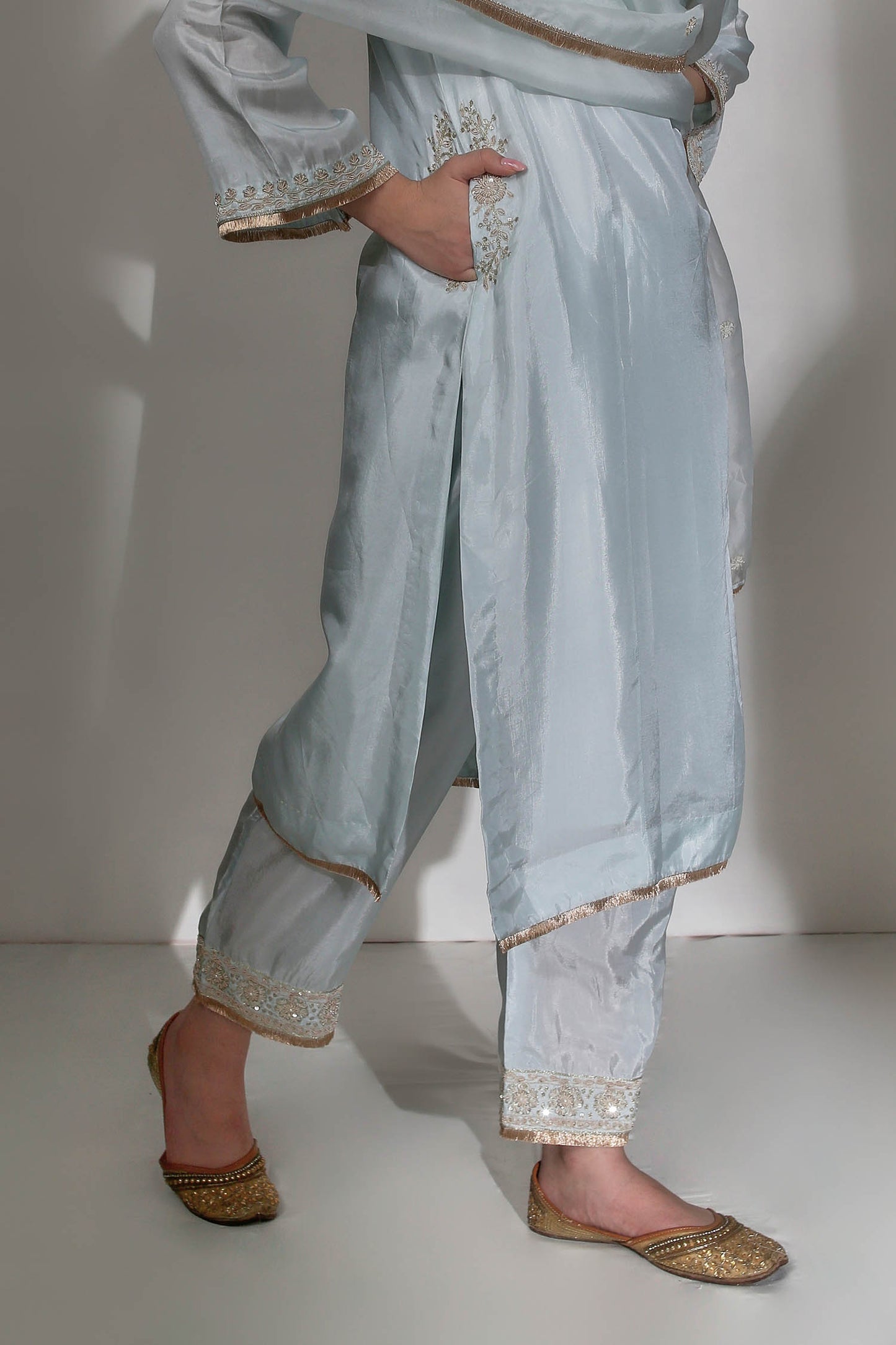 Zoya - Light Blue Kali Kurta & Palazzos