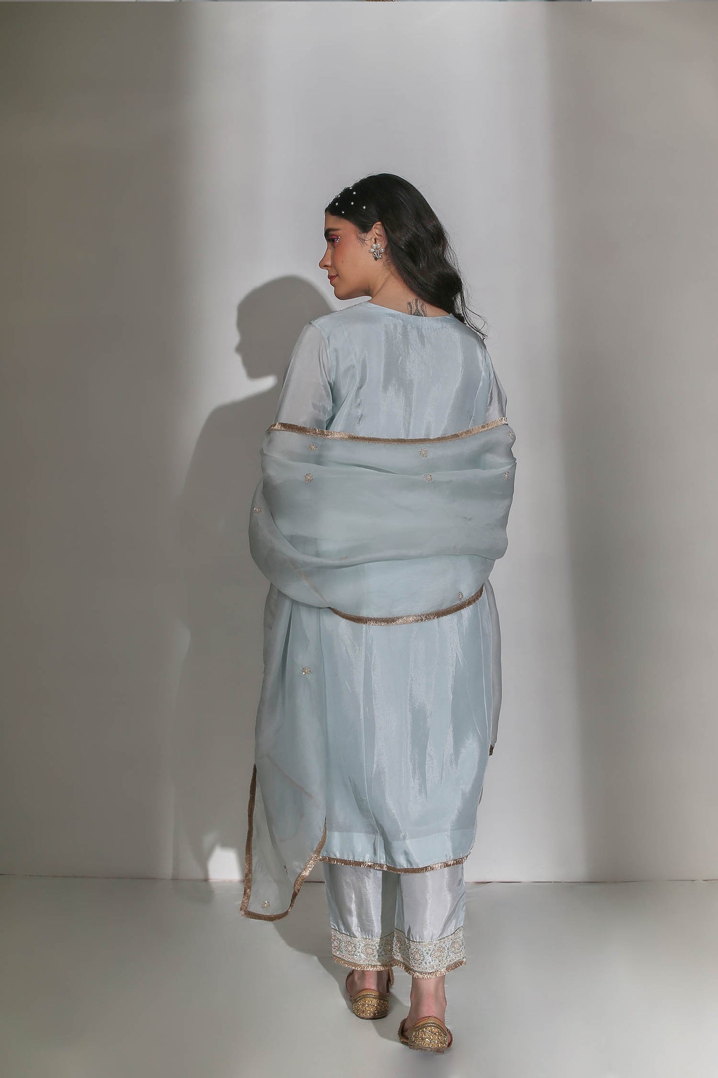 Zoya - Light Blue Kali Kurta & Palazzos