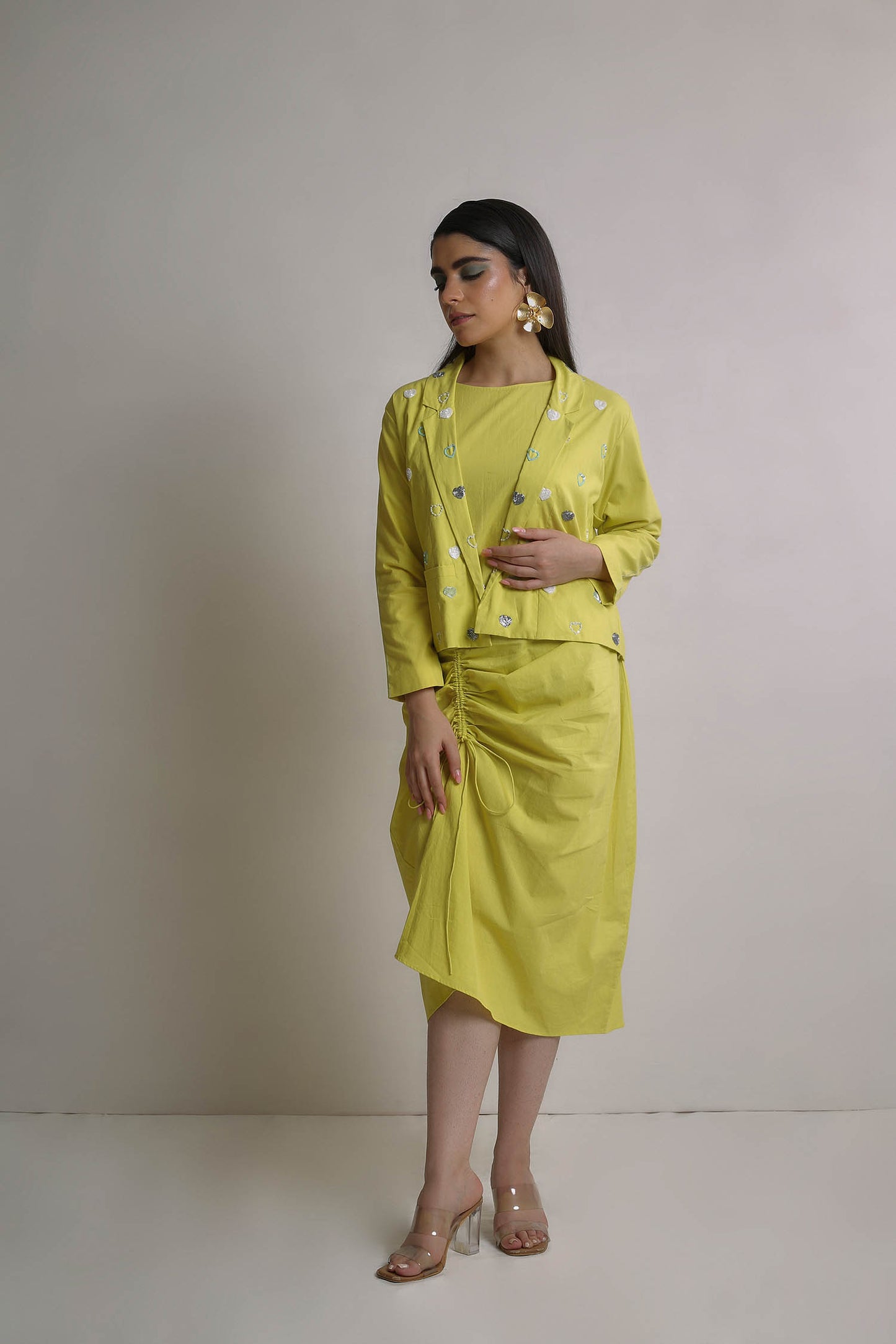 Anaira - Sharp Green Dress and Blazer Set