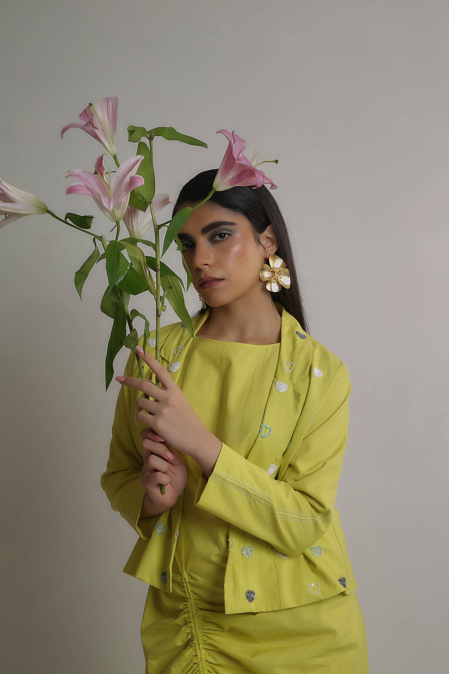 Anaira - Sharp Green Dress and Blazer Set