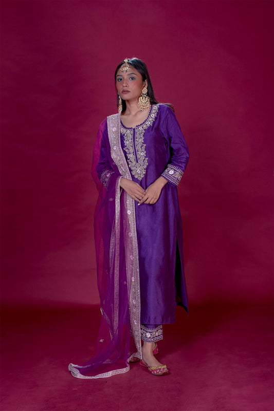 Inaya - Purple Kurta and Cigarette Pants