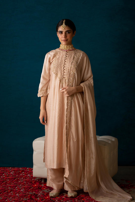 Keisha - Nude Straight Kurta & Palazzos