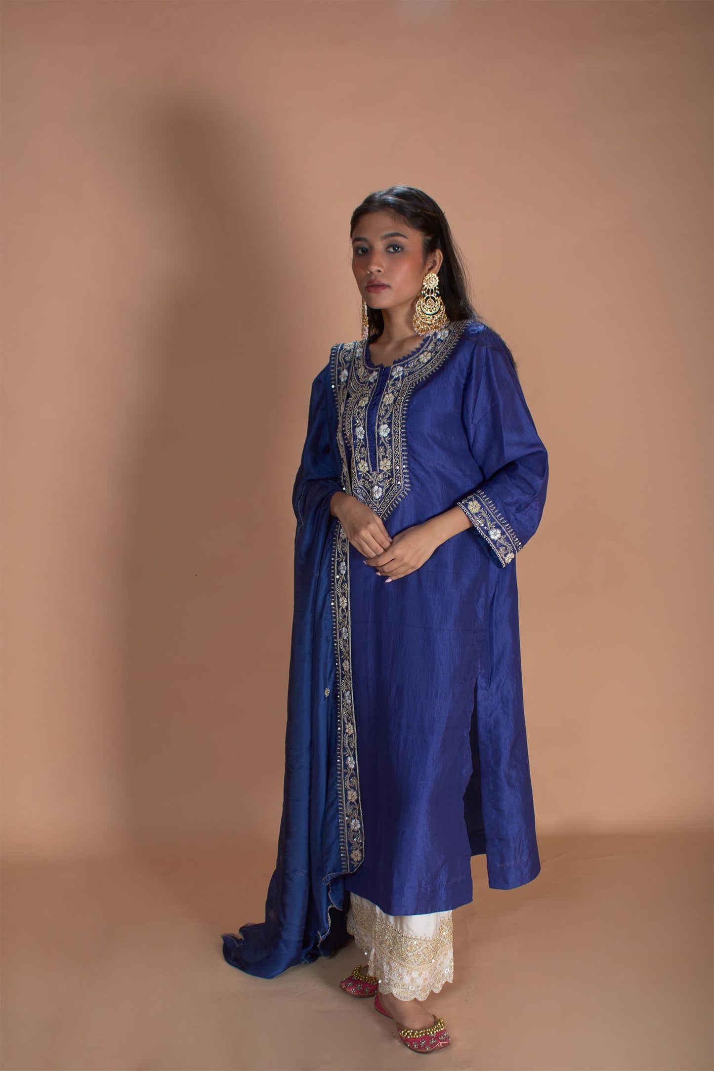 Kimaya - Midnight Blue Silk Kurta & Palazzos