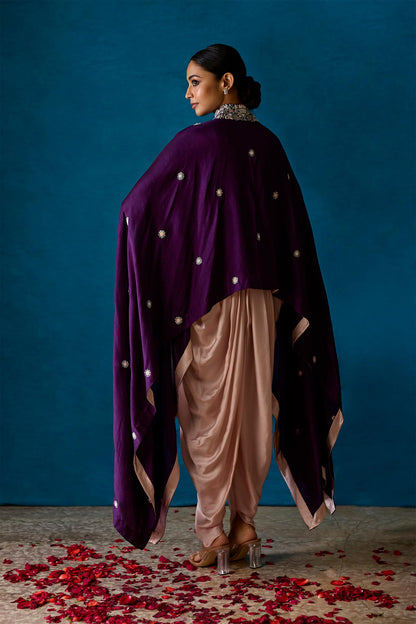 Aisha - Purple Cape & Light Pink Dhoti