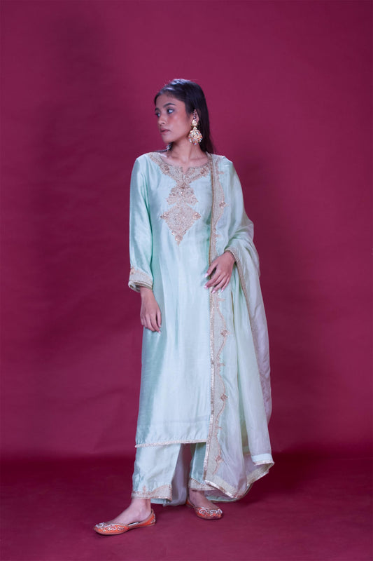 Aanya - Light Green Embroidered Kurta