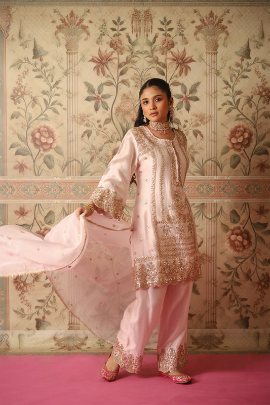 Gulnaza Light Pink Gota Patti Kurta