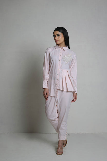 Esme - Peach Shirt With Handwork